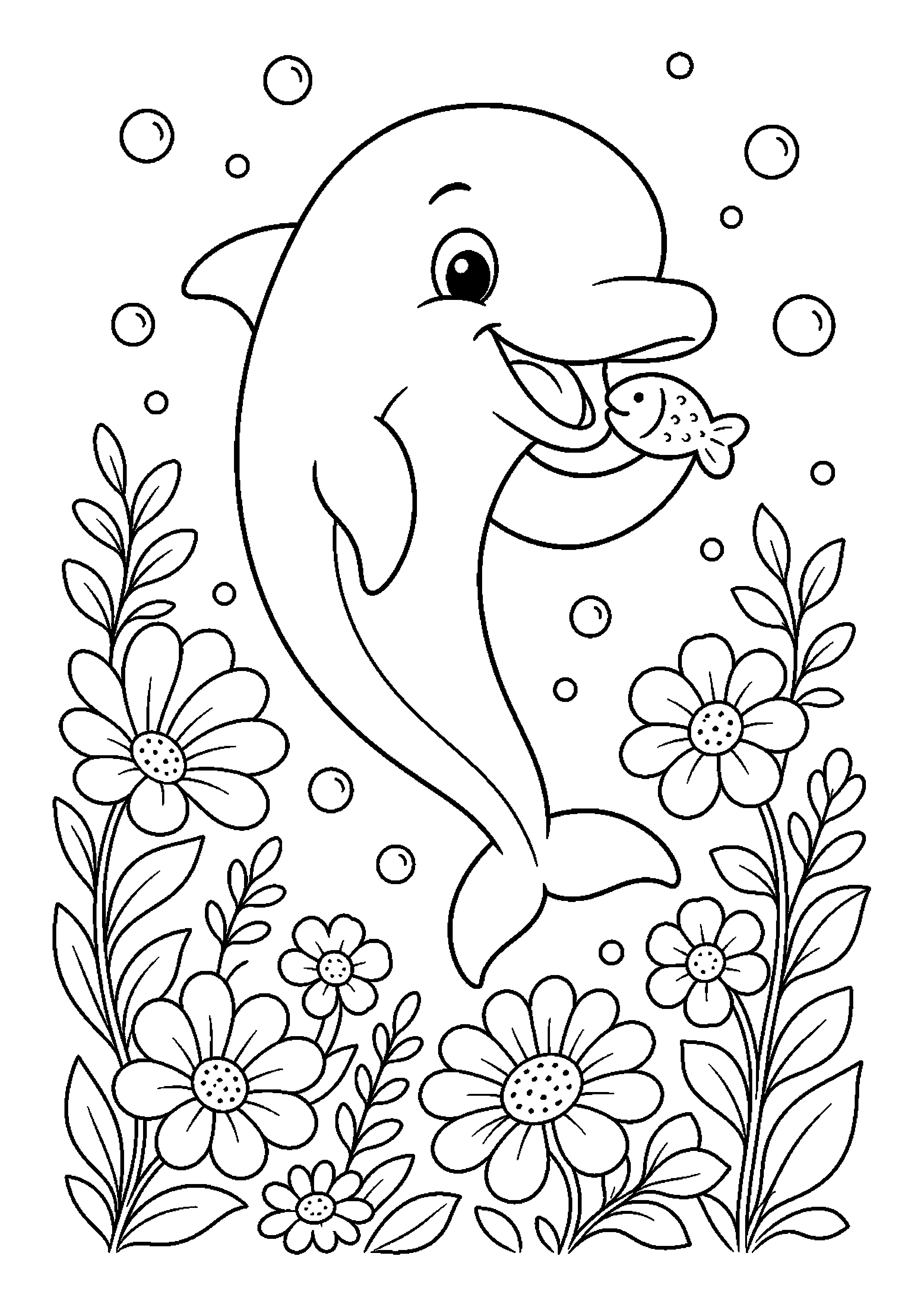 Delfin w ciekawej scenerii