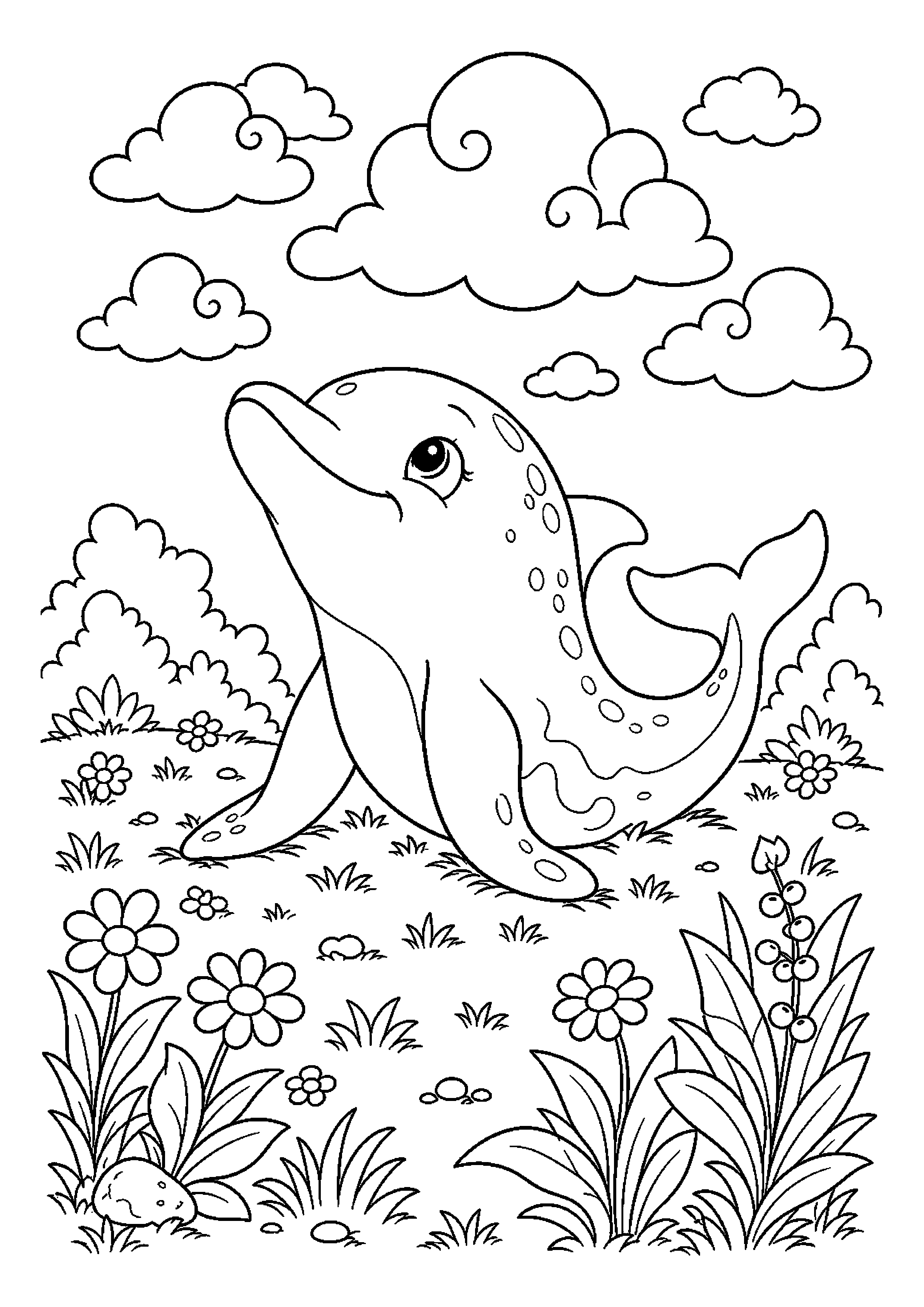 Delfin w ciekawej scenerii