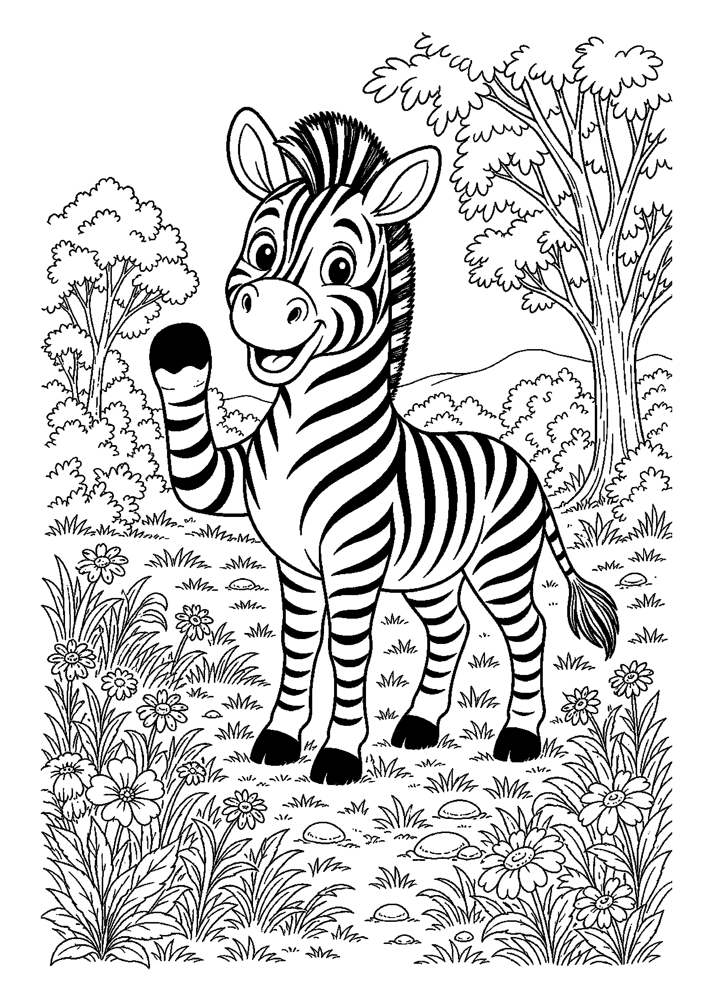 Zebra – macha łapką