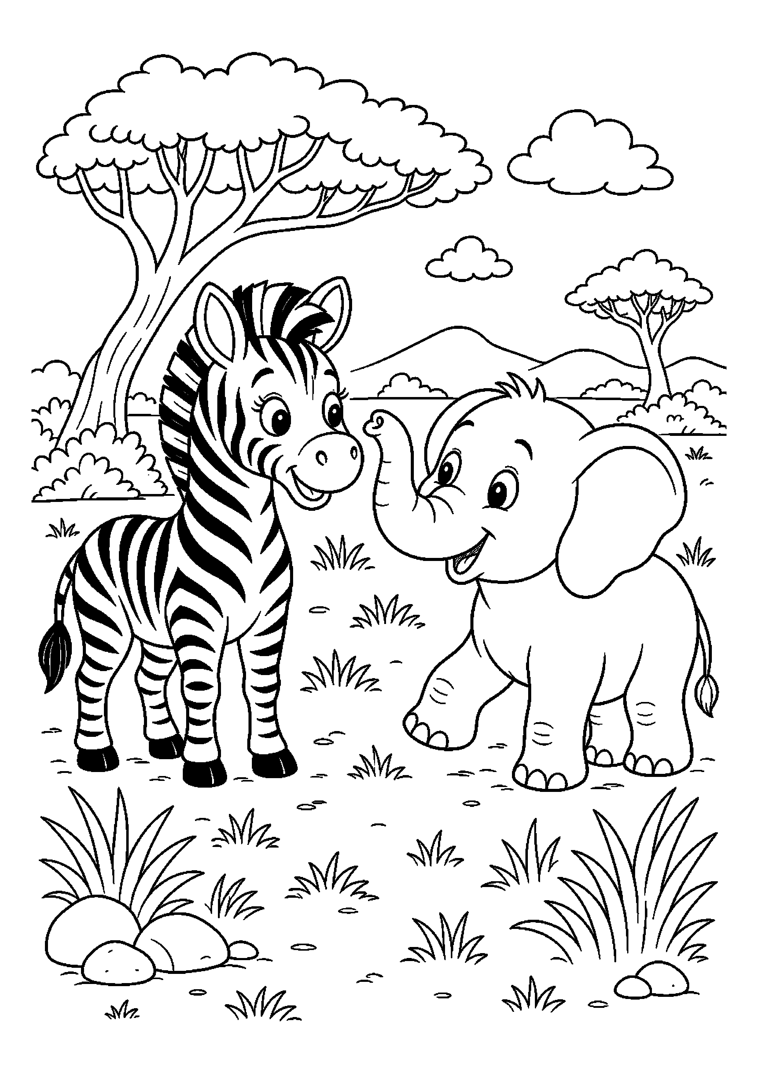 Zebra w ciekawej scenerii