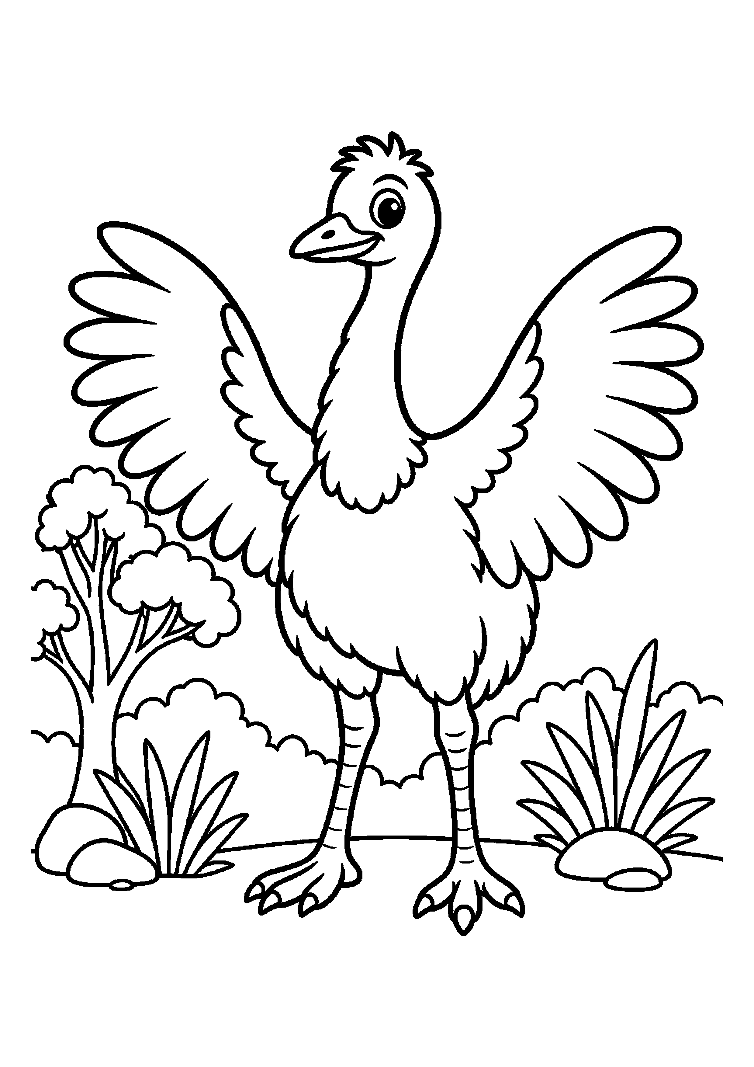 Emu rozpościera skrzydła
