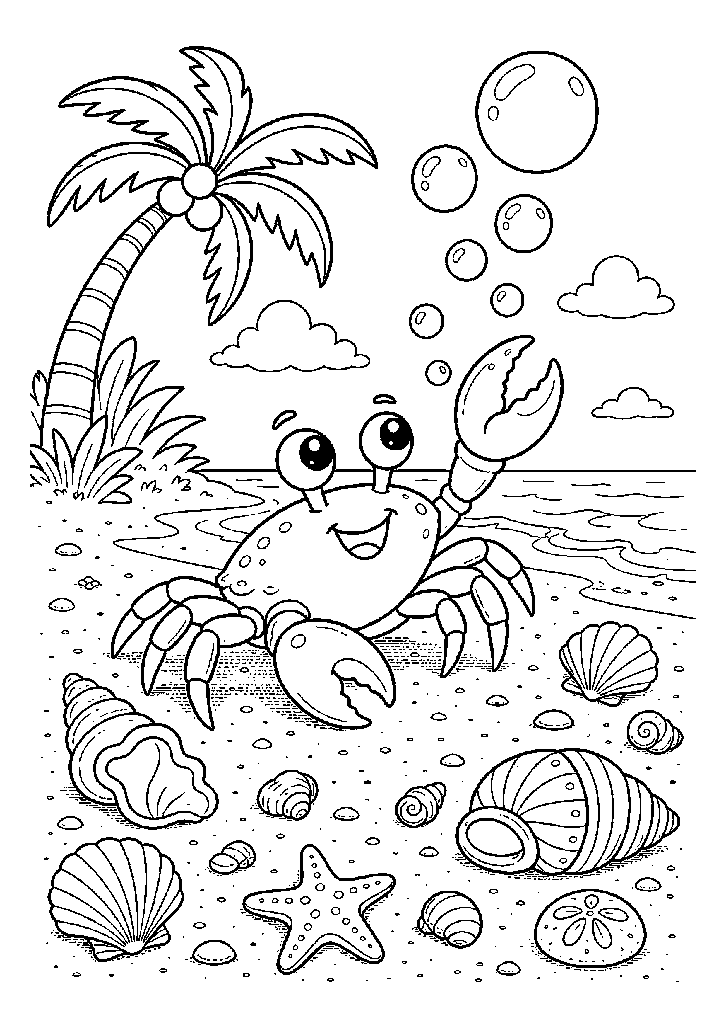 Krab podąża za bąbelkami