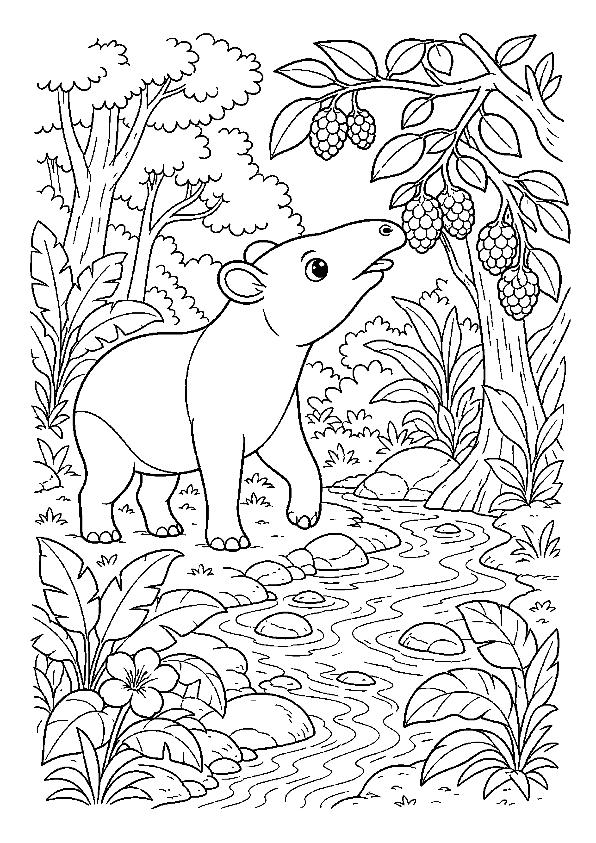 Tapir szuka dojrzałych owoców